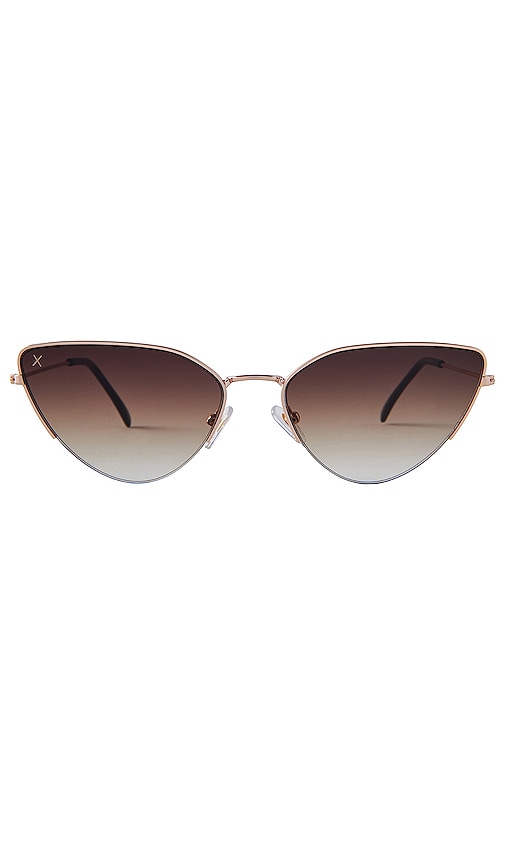 Dime Optics Fairfax Sunglasses In Brushed Gold And Brown Gradient