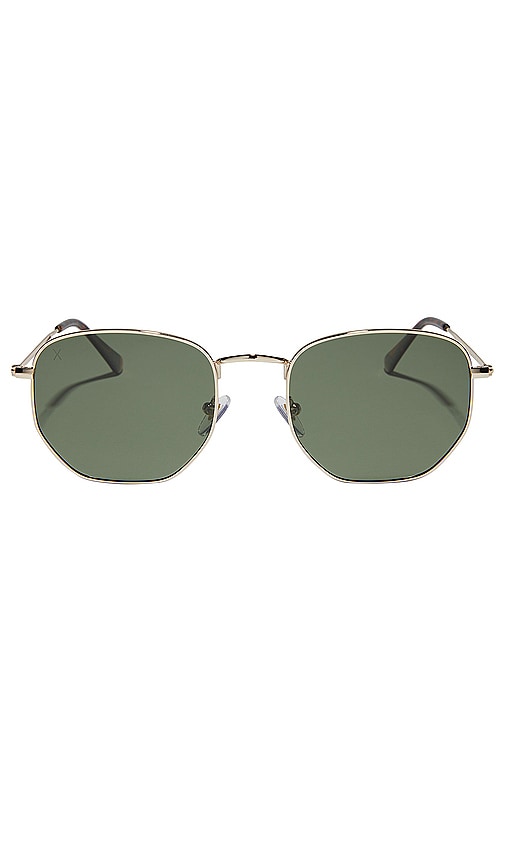 Shop Dime Optics Roxbury Sunglasses In Gold & Polarized G15