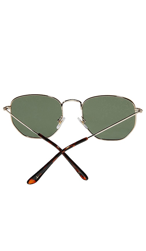 Shop Dime Optics Roxbury Sunglasses In Gold & Polarized G15