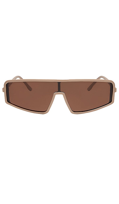 Shop Dime Optics X Nathalie Paris Mira Sunglasses In Solid Taupe & Brown