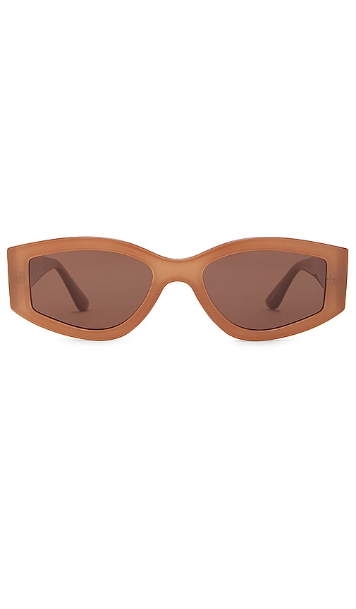 Dime Optics Robertson Sunglasses In Light Taupe & Polarized Light Brown