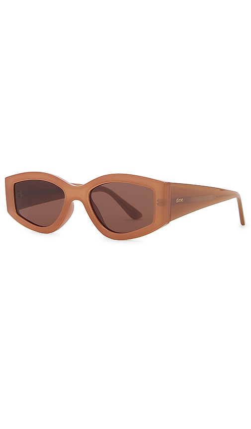 Shop Dime Optics Robertson Sunglasses In Light Taupe & Polarized Light Brown