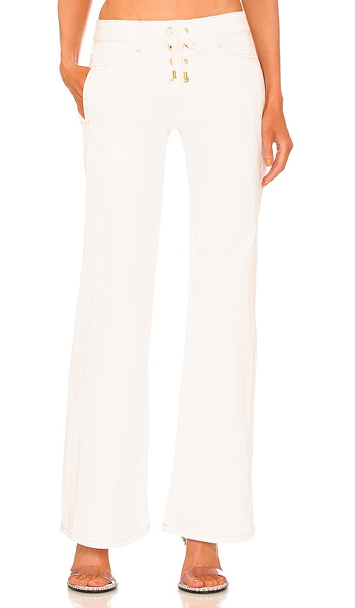 Dion Lee Laced Flare Denim Pant in Ivory | REVOLVE