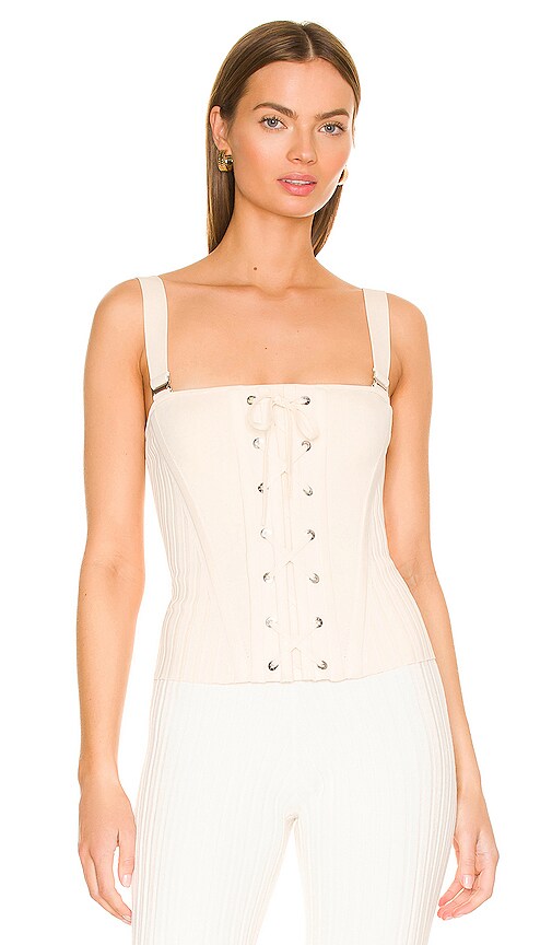 Dion Lee Laced Corset Bodice Top In Cream