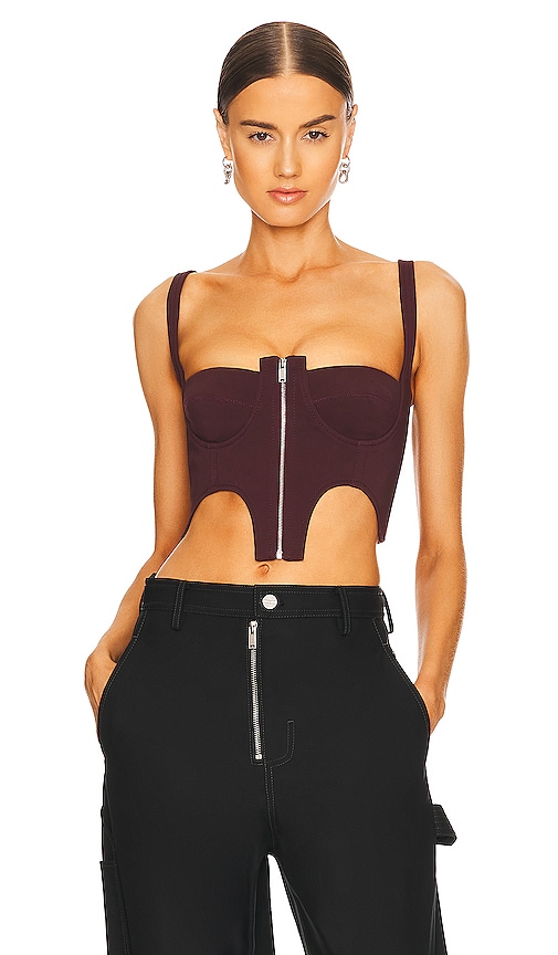 Dion Lee Double Arch Bustier Top in Oxblood