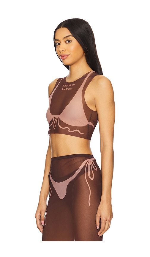  Di Petsa Crop-top Tan Lines Mesh In Brown. Größe Xs. Also In S. 