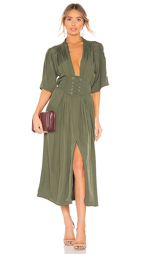 Laced Up Midi Dress