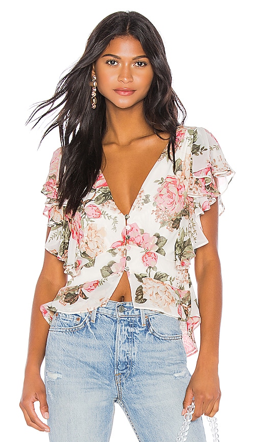 Button Up Twist Back Blouse