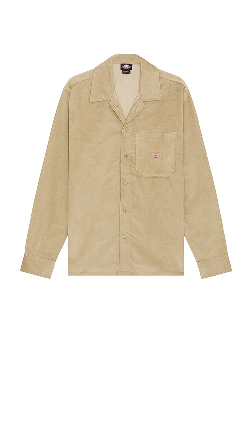 Shop Dickies Corduroy Long Sleeve Shirt In 卡其