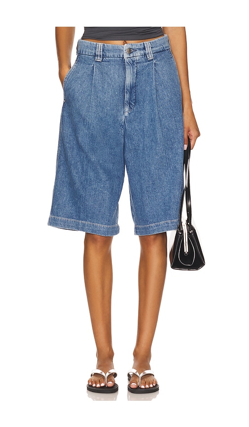 Hepburn High Rise Short in Blue. - size 29 (also in 24, 26, 27, 28)