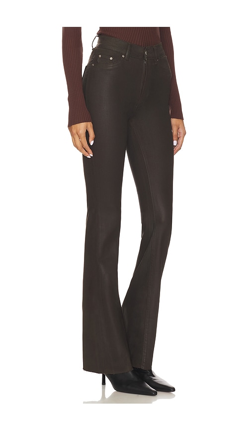 Dl1961 Bridget Boot High Rise Instasculpt Coated Jeans In Chocolate In Black
