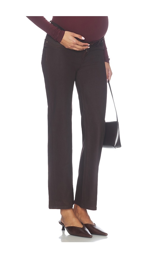 DL1961 Karmine Refined Maternity Wide Leg Jean in Burgundy. - size 24 (also in 25, 26, 27, 28, 29)