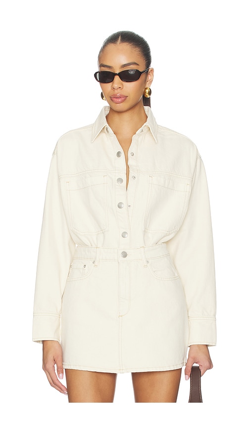 Dl1961 Addison Overshirt Top In Yellow