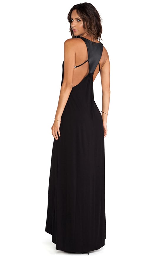 Leather Panel Back Maxi Dress