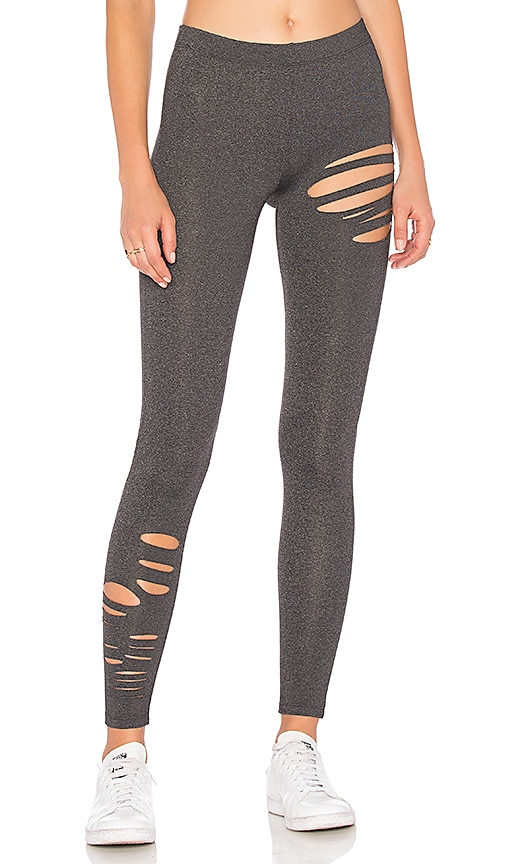 David Lerner Ripped Legging in Charcoal Heather