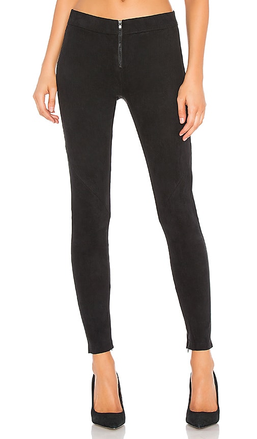 Front Zip Suede Legging