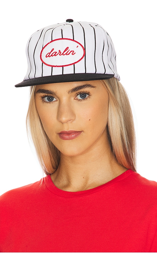 Darlin Patch Cap in Pinstripe Red, White, & Blue