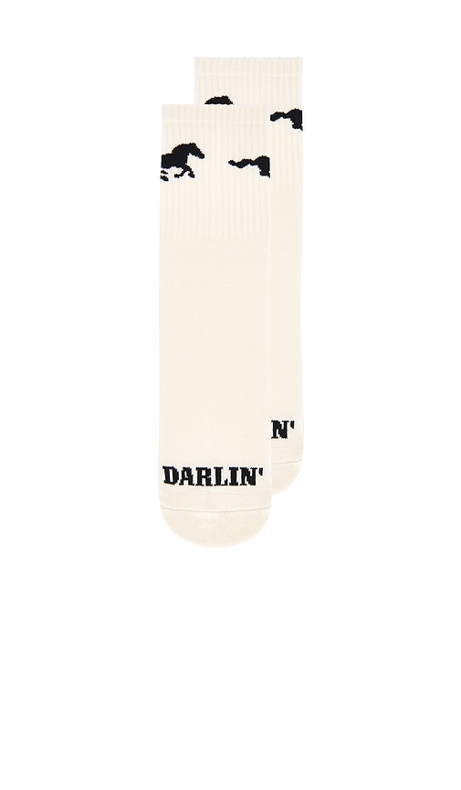  Darlin Socken Mustang In White. 