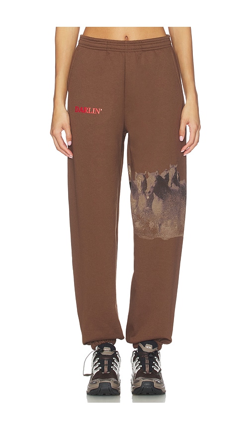 Darlin Wild Horse Sweatpant In Brown