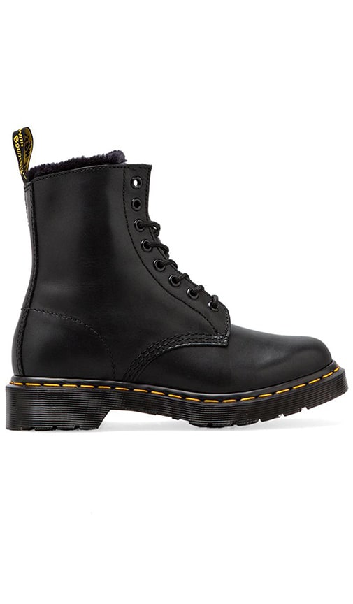 dr martens black fur