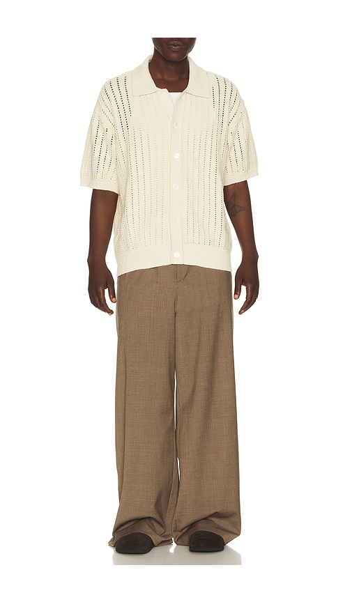  Dunst Relaxed Collared Cardigan In White. Size M. Also In L. 