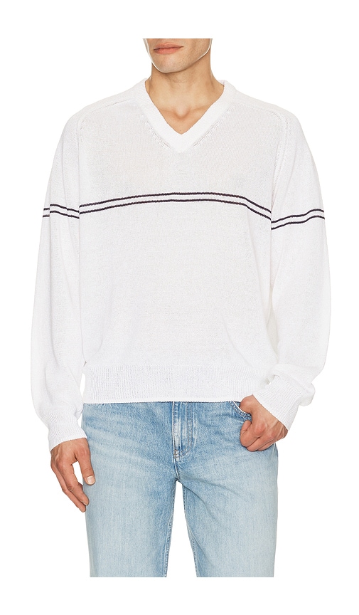 Dunst V Neck Striped Sweater