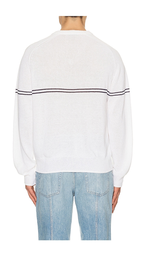  Dunst V Neck Striped Sweater In Cream. Size M. Also In L, Xl/1x. 