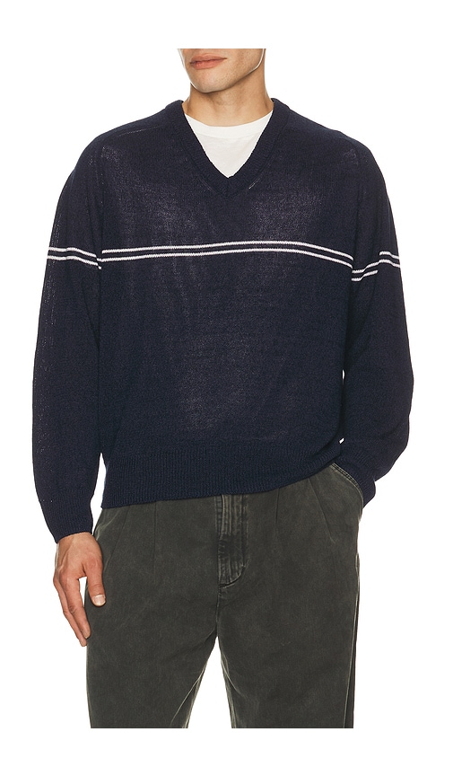 Dunst Striped V Neck Striped Sweater