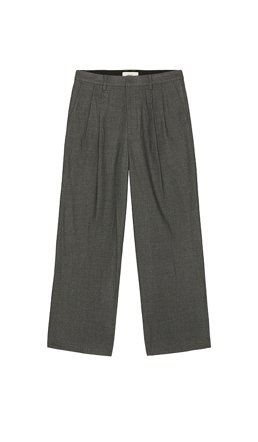 Dunst Pleated Wide Slacks In Gray