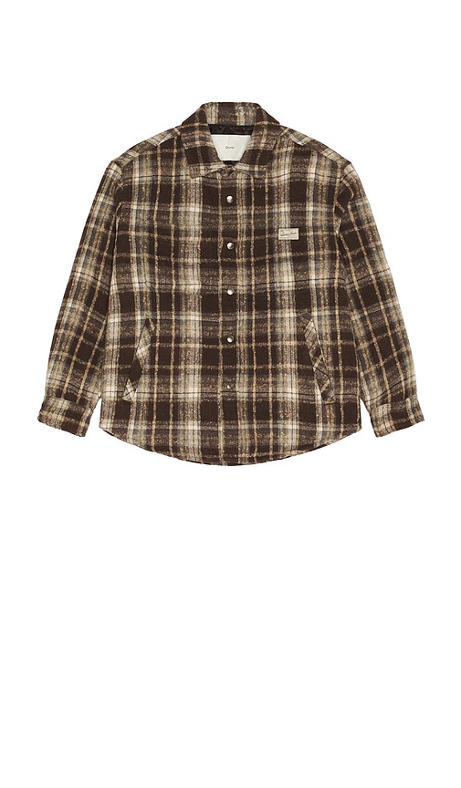 Dunst Quilted Check Flannel Shirt In Burgundy