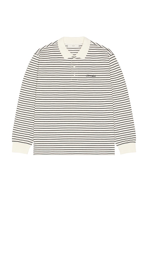Dunst Multi Stripe Collared T-shirt In White