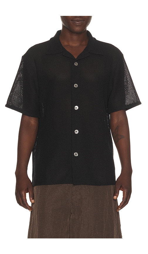 Dunst Open Collared Crochet Shirt
