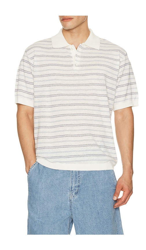 Dunst Unisex Linen Striped Polo Knit