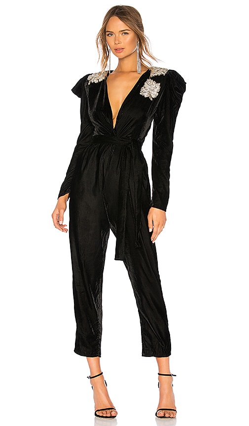 black velour jumpsuit