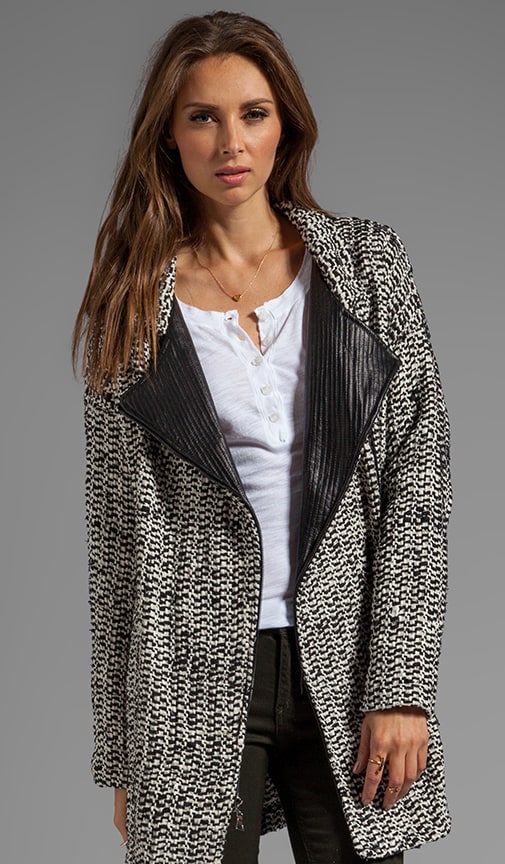 Oversize Leather Trim Blazer