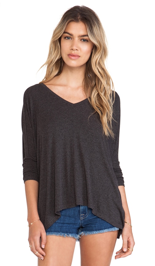 2x1 Rib 3/4 Sleeve Oversized Tee
