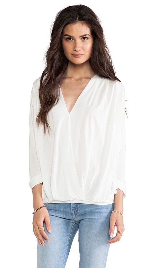 Rolled Sleeve Cross Front Blouse