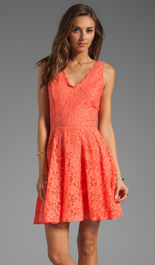 Thereza Neon Lace Mini Dress