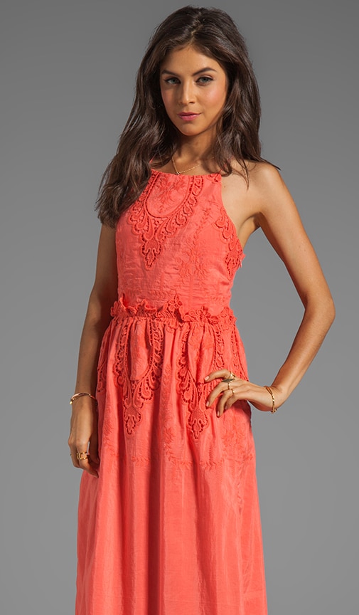 Rayan Petticoat Embroidery Maxi Dress