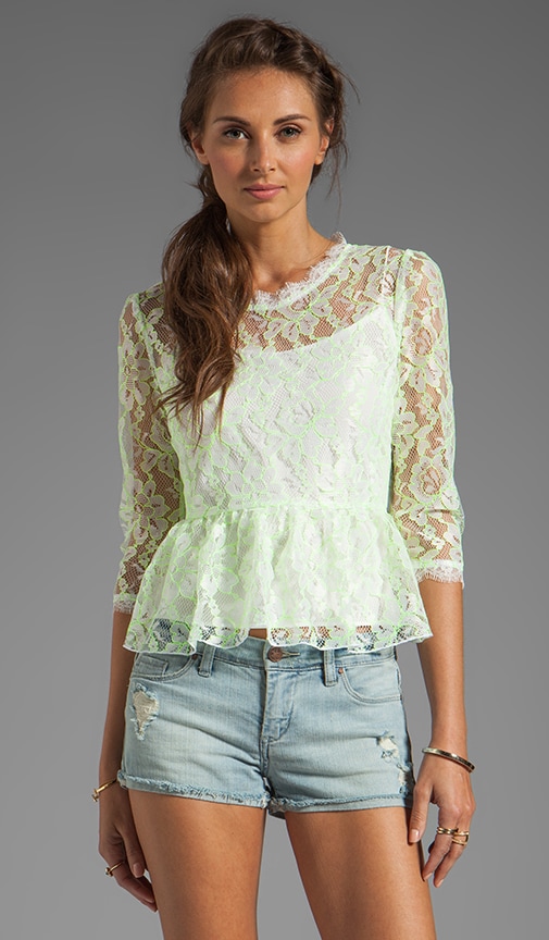 Ceri Lace Peplum Top