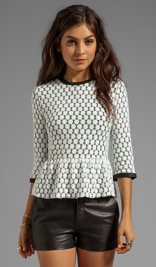 Ceri Dot Zebra Lace Top