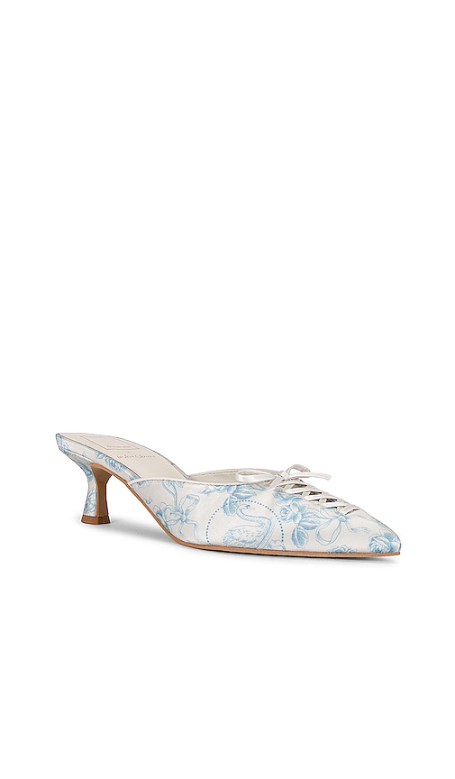 Shop Dolce Vita X For Love & Lemons Camille Mule In Baby Blue & Ivory