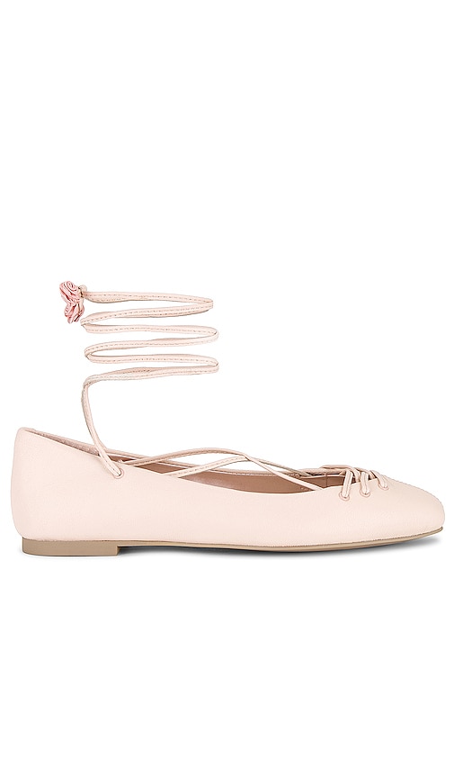 Dolce Vita X For Love & Lemons Beate Flat In Light Pink Leather
