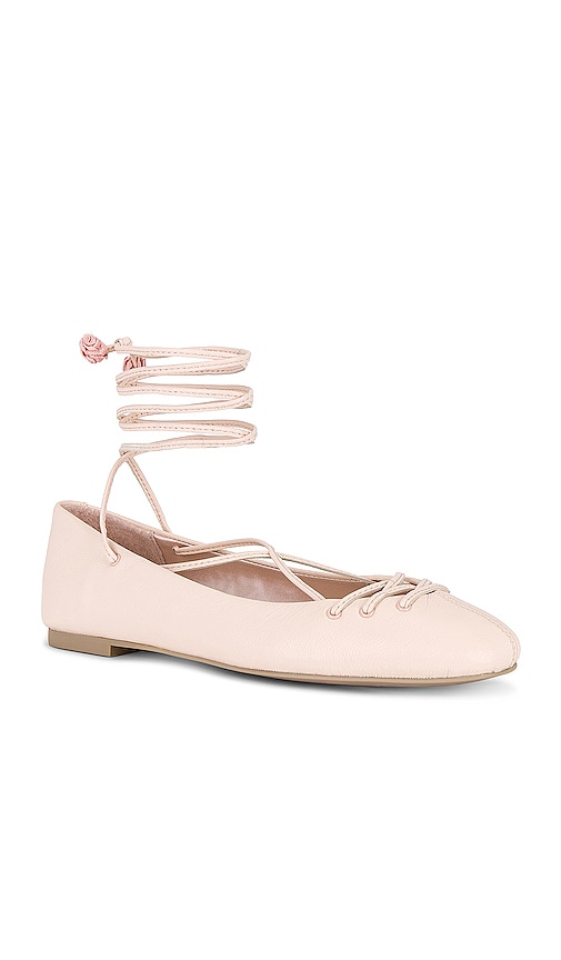 Shop Dolce Vita X For Love & Lemons Beate Flat In Light Pink Leather