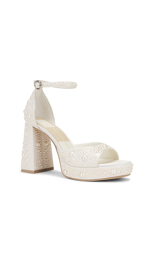 Dolce Vita Pandro Pearl Heel In True White Satin