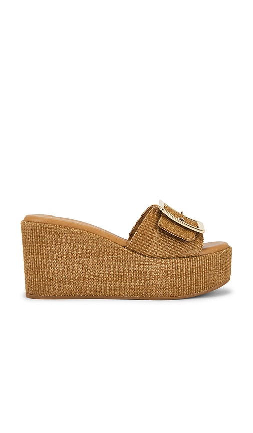 Dolce Vita Jilian Wedge Sandals Mocha Raffia In Brown