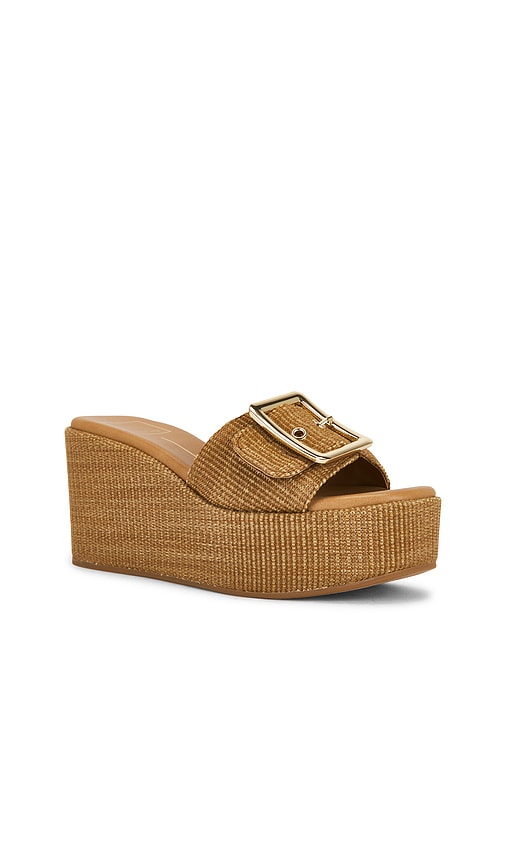 Dolce Vita Jilian Wedge Sandals Mocha Raffia In Brown