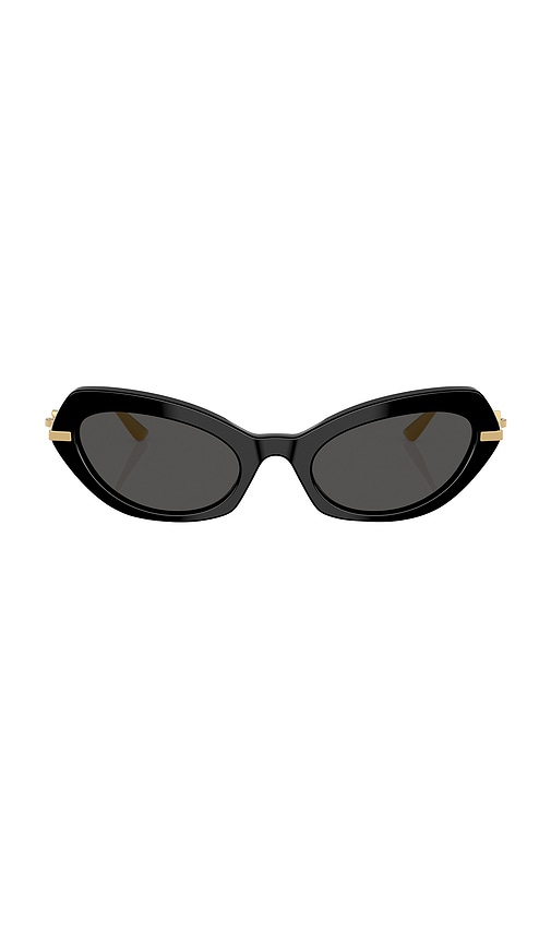 Dolce & Gabbana Narrow Oval Sunglasses in Black