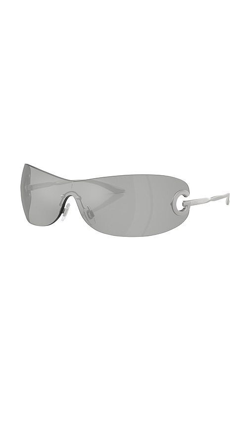 Dolce & Gabbana Shield Sunglasses In Metallic Silver