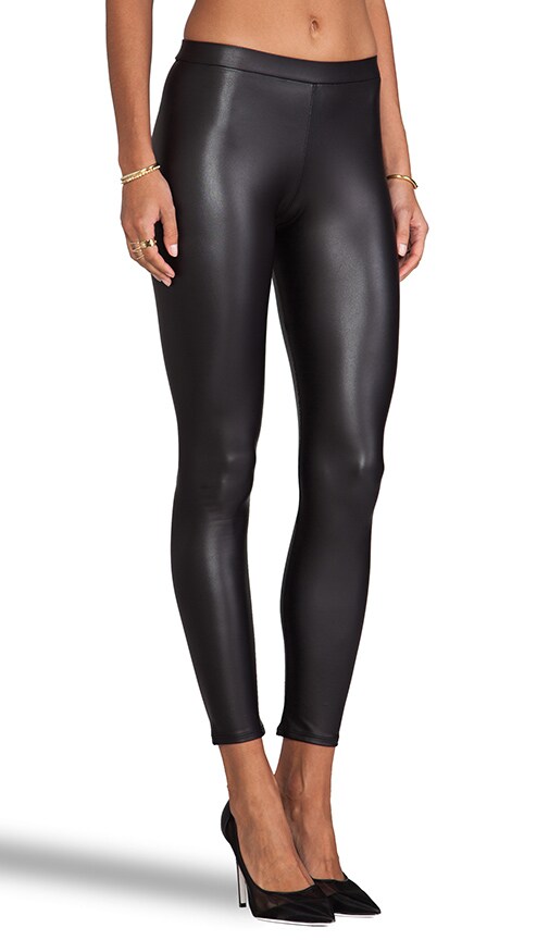 black leatherette leggings